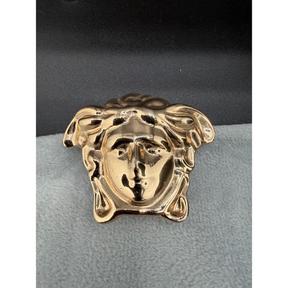Vintage Medusa Head Belt Buckle Gold Tone